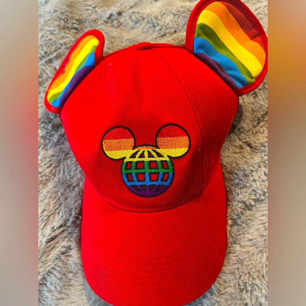Disney Red Hat with Colorful Pattern